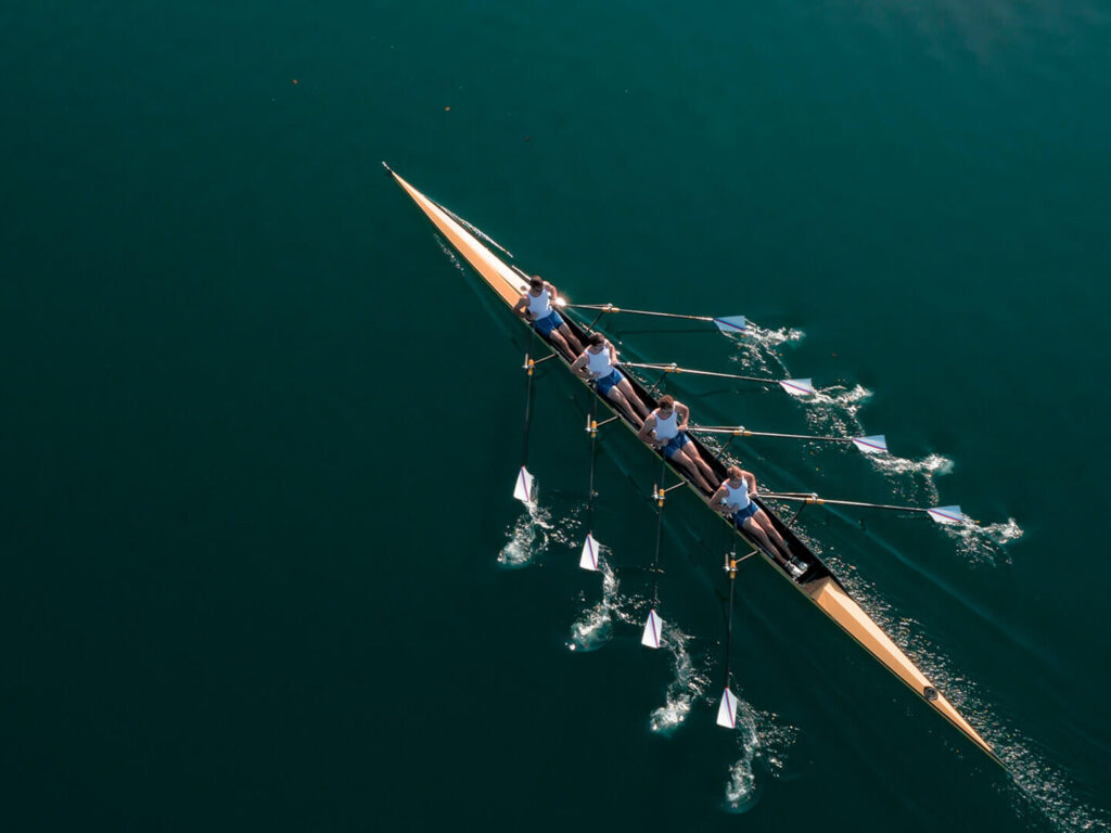 crew team on the water