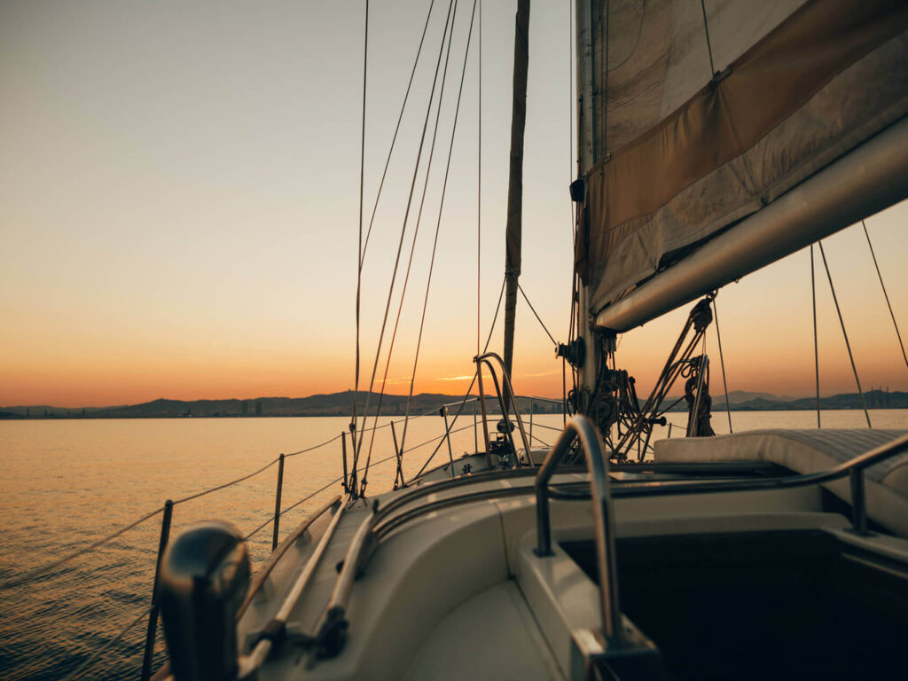 sunset from a sailboat