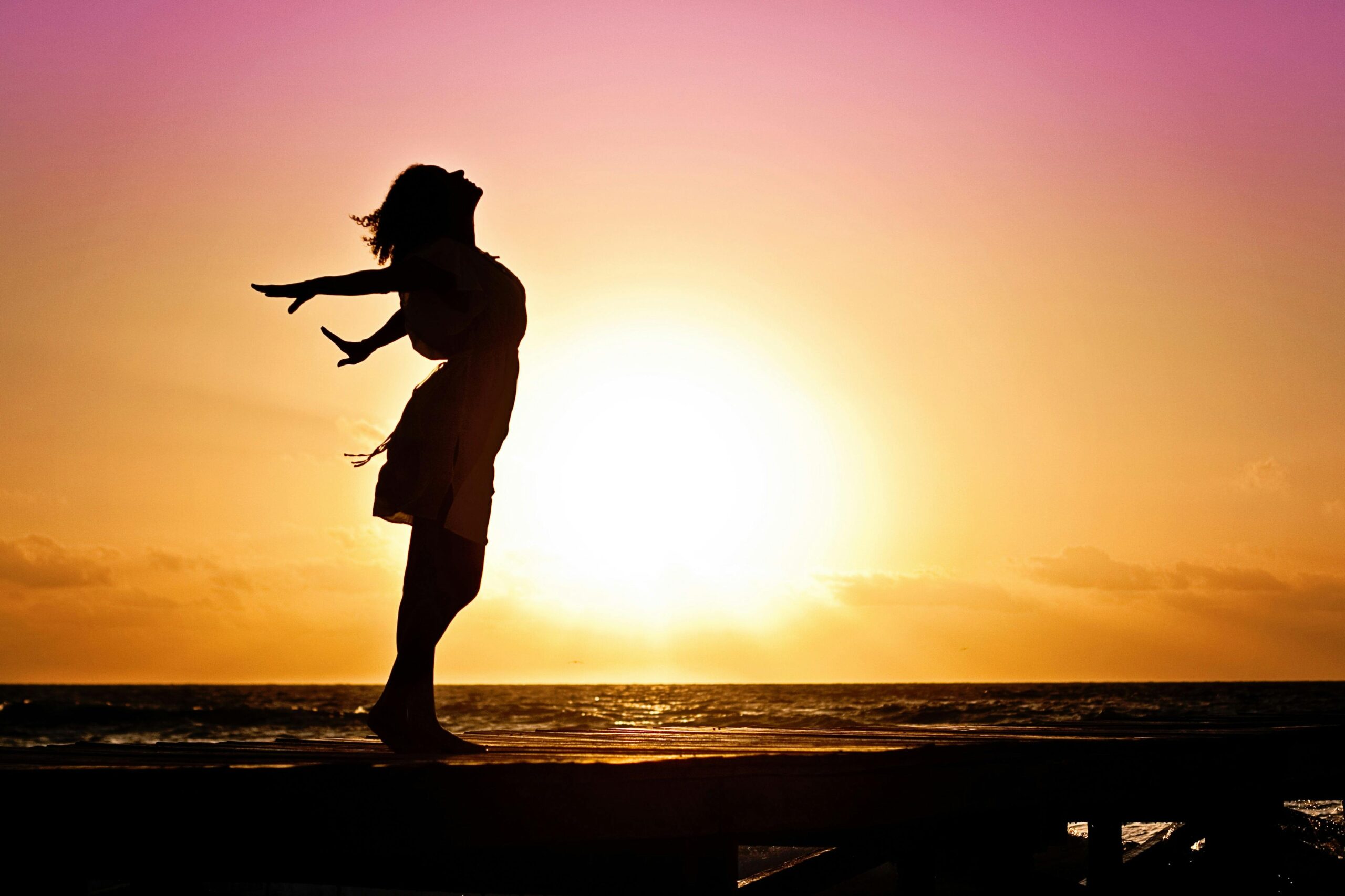 Woman outside enjoying weather